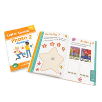 Junior Learning BB119 Phase 2 Letter Sounds Workbook cover and spread