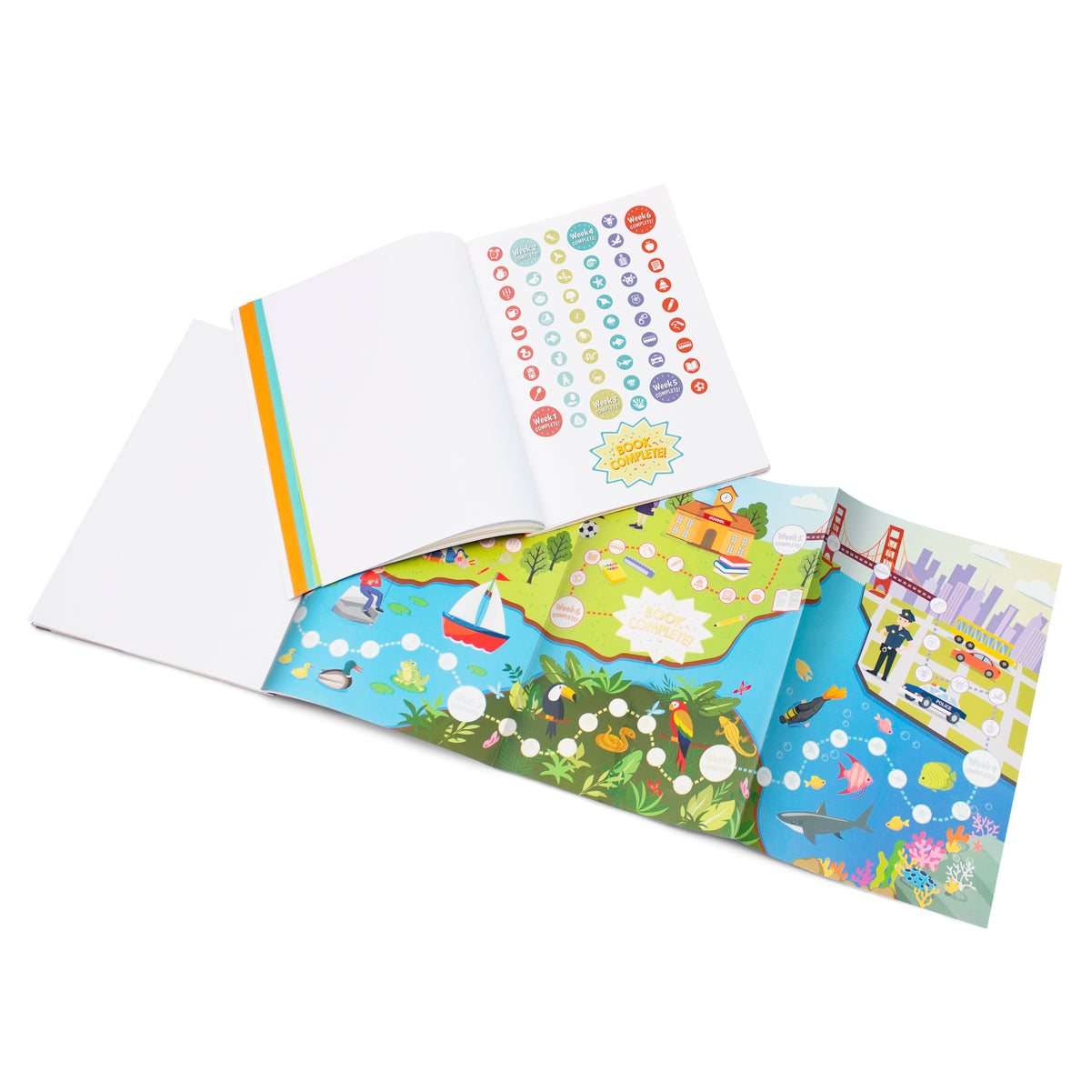 Junior Learning BB120 Phase 3 Phonics Workbook sticker and map