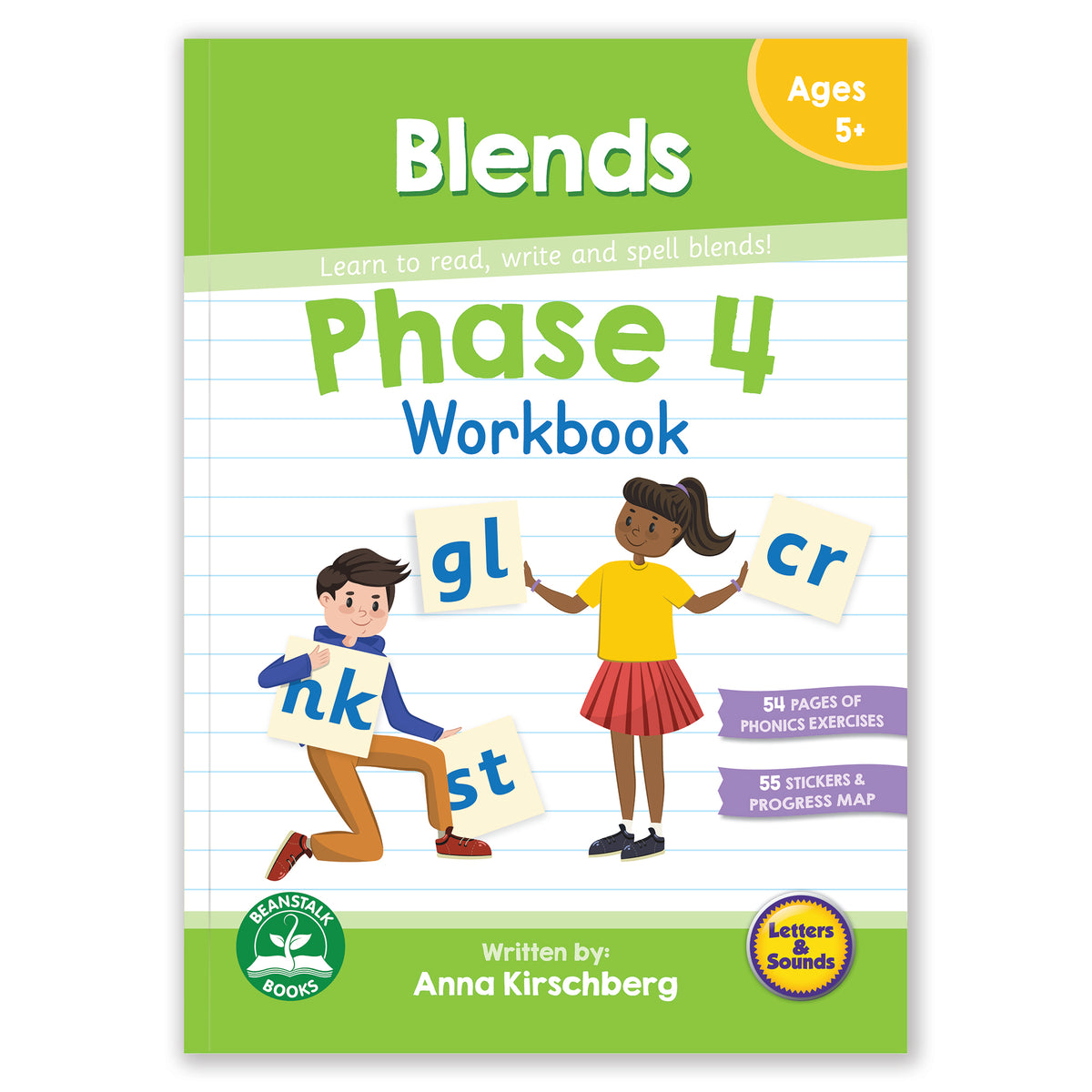 Junior Learning BB918 Phase 4 Blends Workbook - 12 Pack book cover
