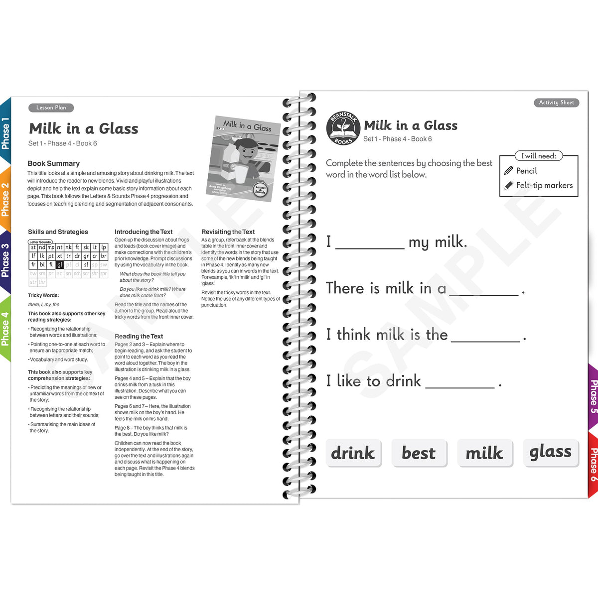 Junior Learning BB130 Teacher Book Set 1 Fiction sample page