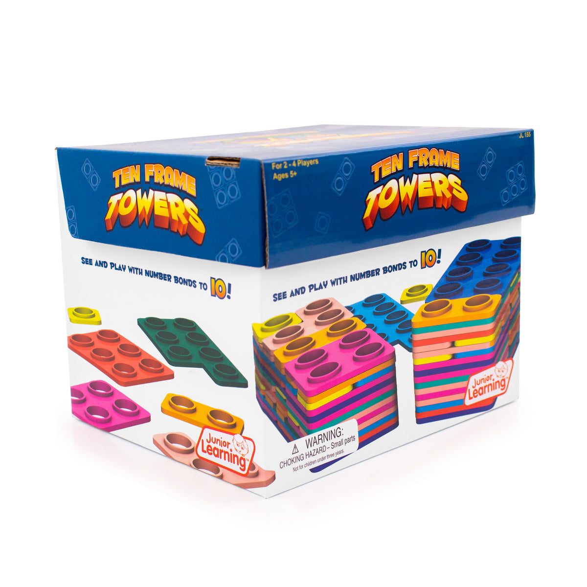 Junior Learning JL155 Ten Frame Towers box angled right