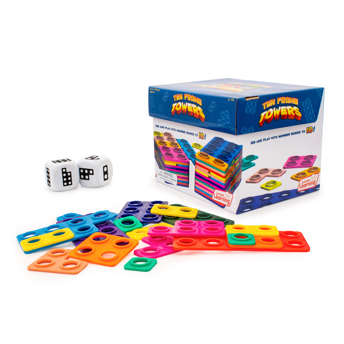 Junior Learning JL155 Ten Frame Towers box and content