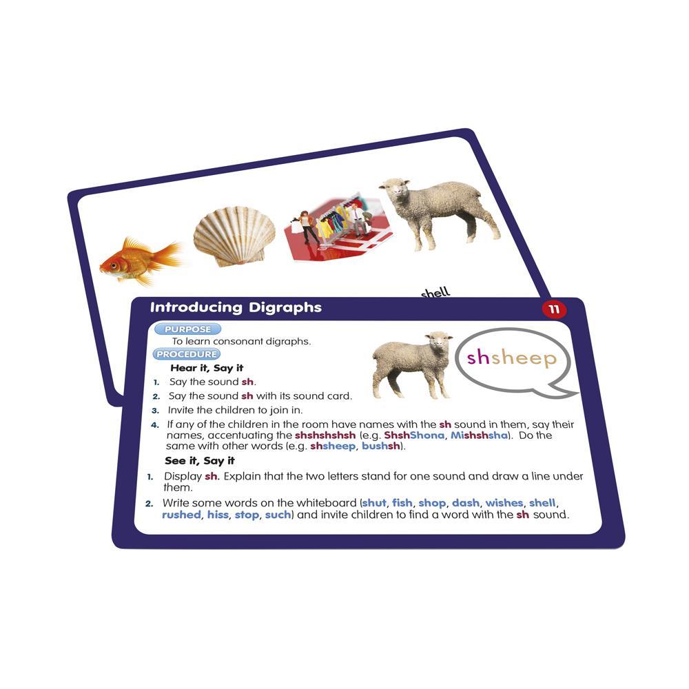 Junior Learning JL353 50 Letters and Sounds Activities cards front and back close up