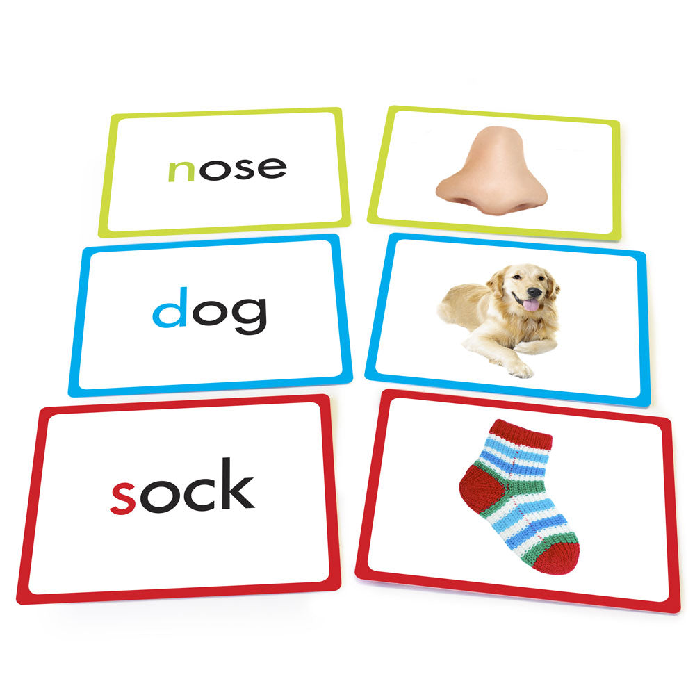 Junior Learning JL471 Letter Sound Picture Cards front and back sample