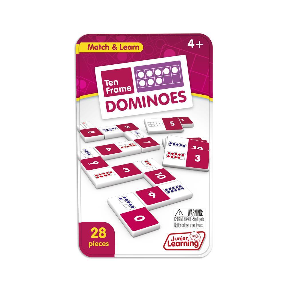 Junior Learning JL479 Ten Frame Dominoes tin faced front