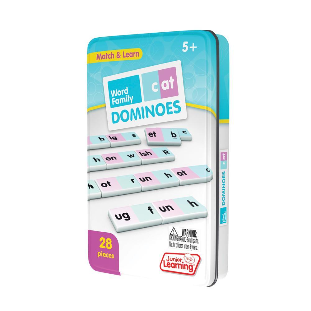 Junior Learning JL480 Word Family Dominoes tin angled left