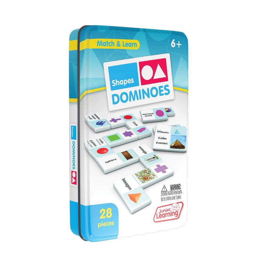 Junior Learning JL488 Shapes Dominoes tin angled right