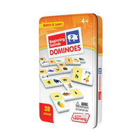 Junior Learning JL492 Beginning Sounds Dominoes tin faced left