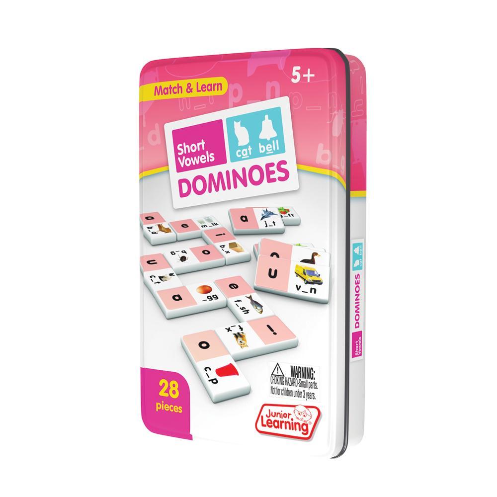 Junior Learning JL493 Short Vowel Dominoes tin faced left