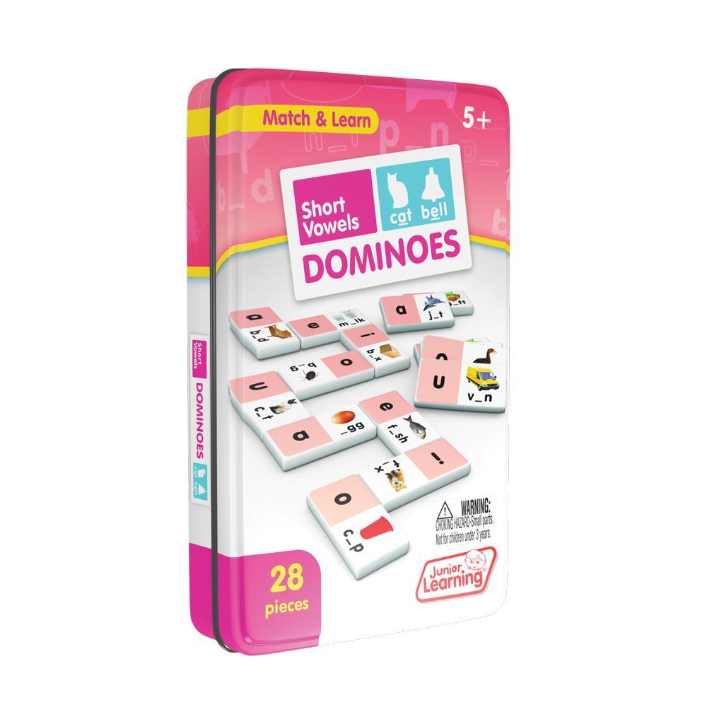 Junior Learning JL493 Short Vowel Dominoes tin faced right