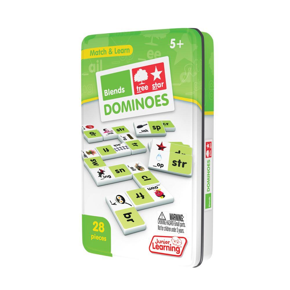 Junior Learning JL494 Blends Dominoes tin faced left