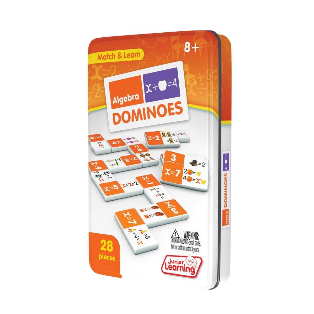 Junior Learning JL497 Match & Learn Algebra Dominoes tin faced left