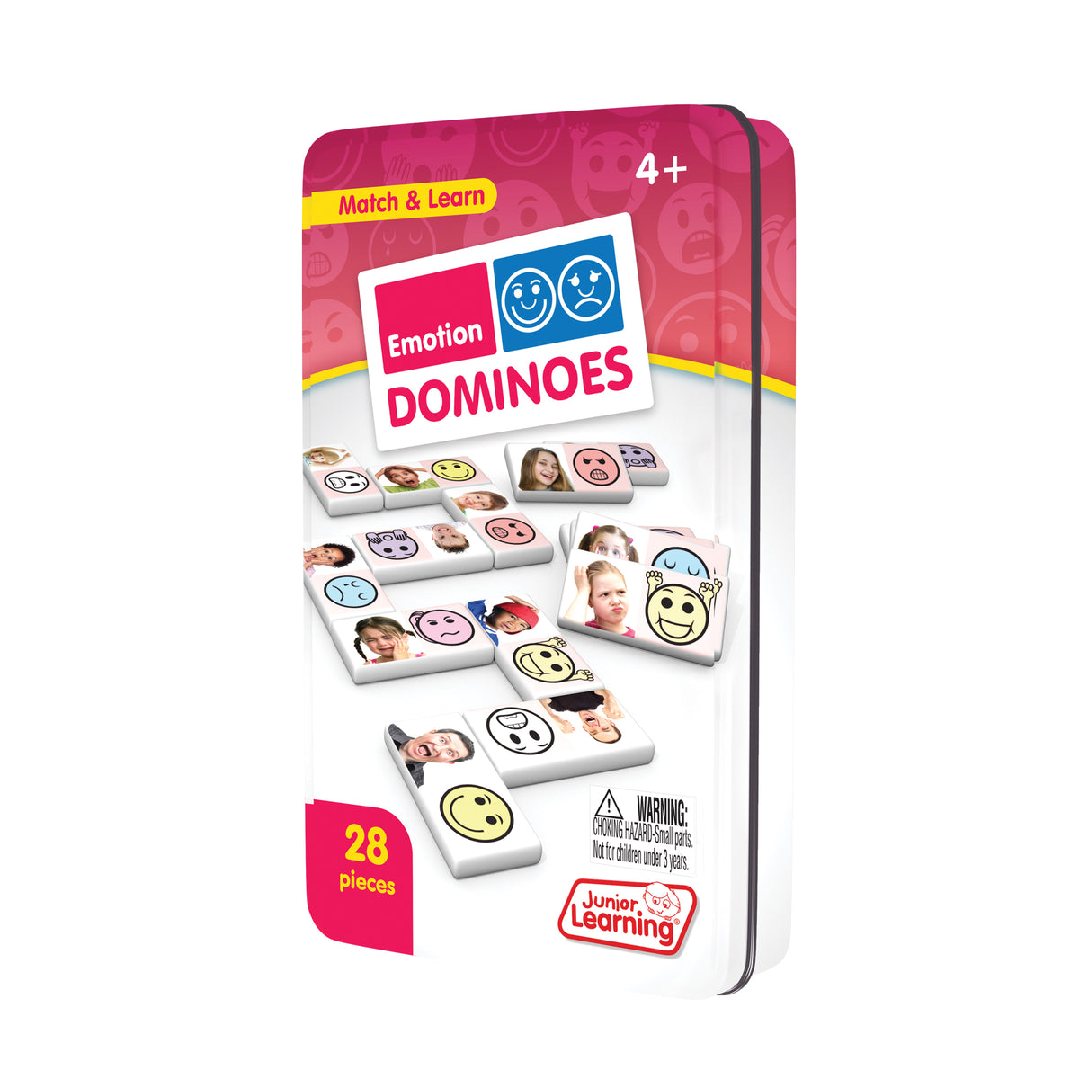 Junior Learning JL498 Emotion Dominoes tin angled left