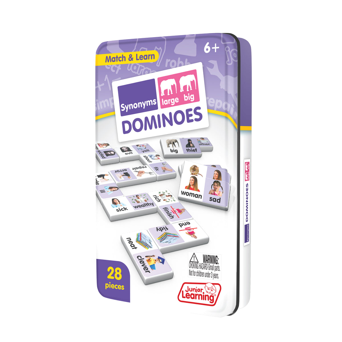 Junior Learning JL665 Synonyms Dominoes tin angled left