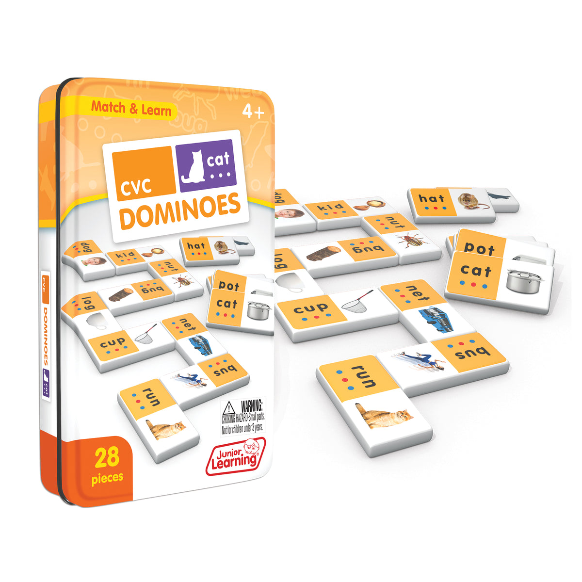 Junior Learning JL669 CVC Dominoes tin and pieces