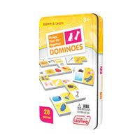Junior Learning JL672 Things That Go Together Dominoes tin angled left