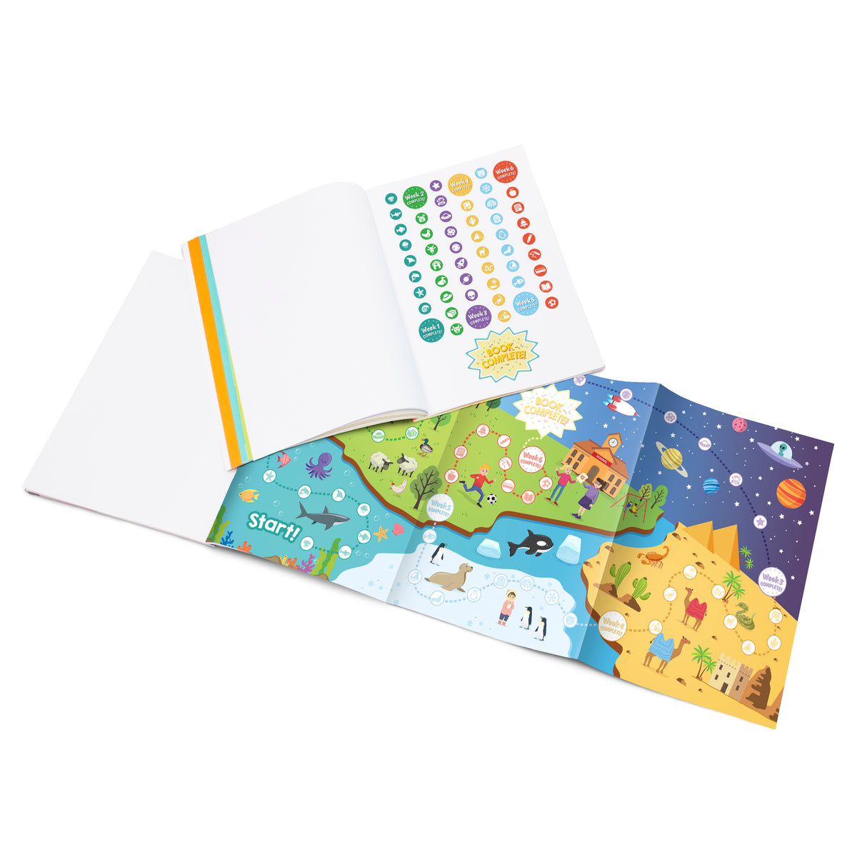 Junior Learning BB119 Phase 2 Letter Sounds Workbook sticker and map