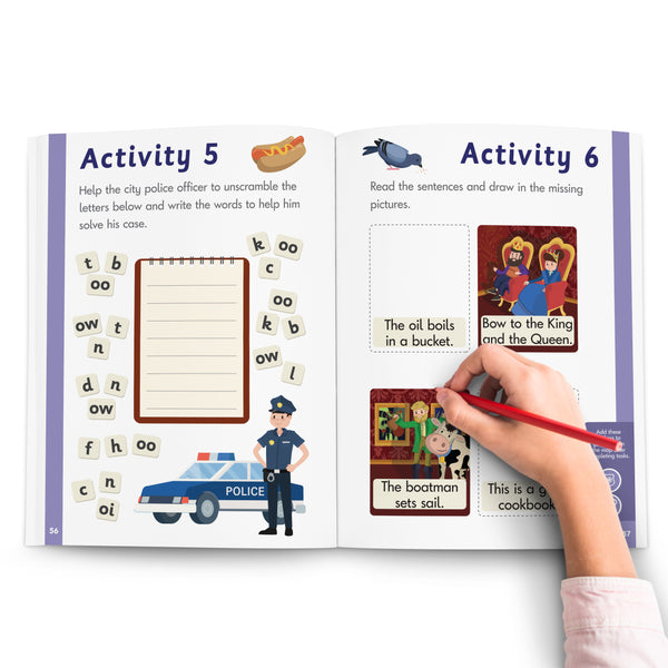 Junior Learning BB120 Phase 3 Phonics Workbook sample page
