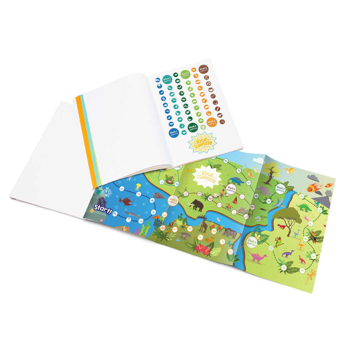 Junior Learning BB121 Phase 4 Blends Workbook sticker and map
