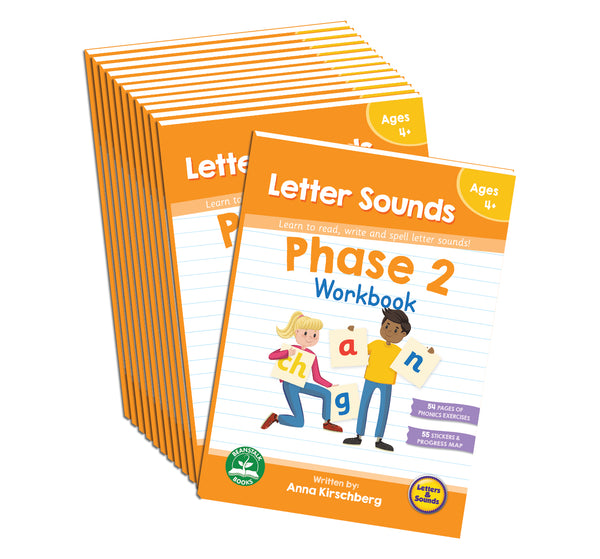 Junior Learning BB916 Phase 2 Letter Sounds Workbook - 12 Pack