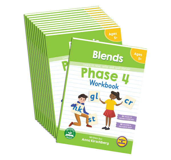 Junior Learning BB918 Phase 4 Blends Workbook - 12 Pack