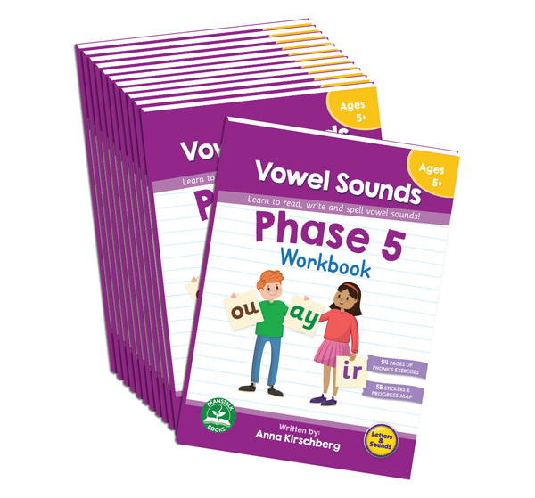 Junior Learning BB919 Phase 5 Vowel Sounds Workbook - 12 Pack