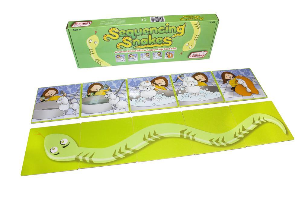 Junior Learning JL177 Sequencing Snakes cards sample close up