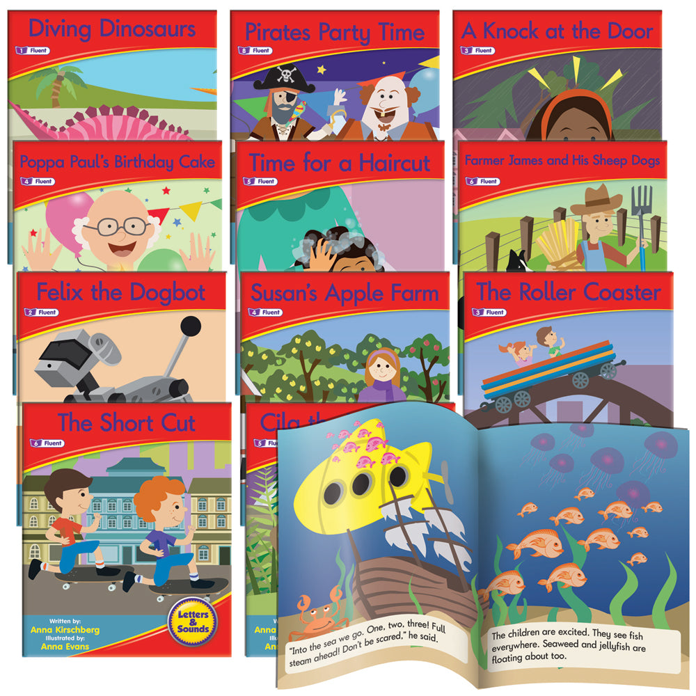 Junior Learning JL965 Letters and Sounds Phase 6 Set 1 Fiction - 6 Pack all books