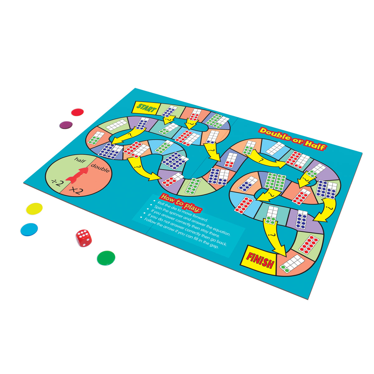Junior Learning JL425 Math Board Games double or half board game