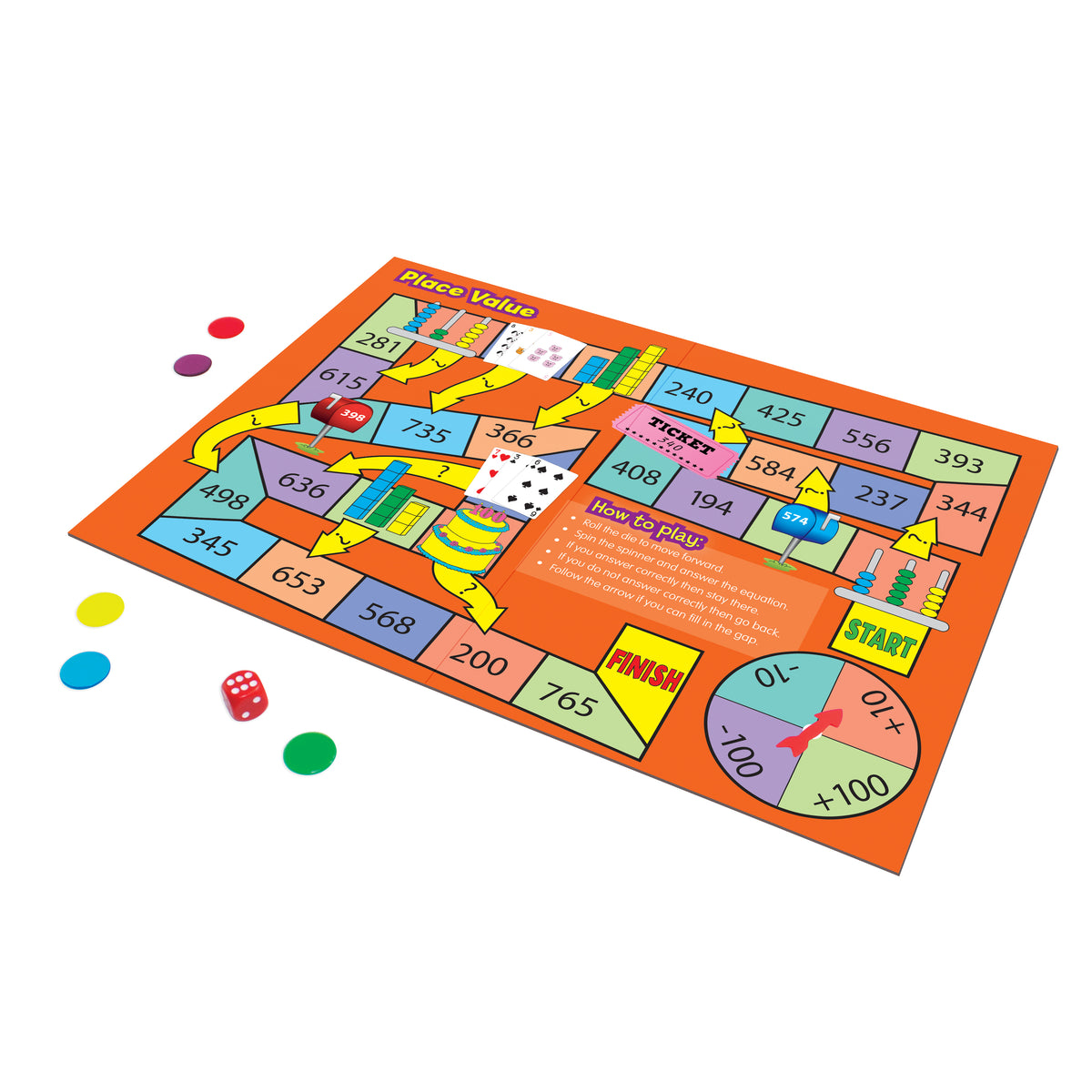 Junior Learning JL425 Math Board Games Place Value board game