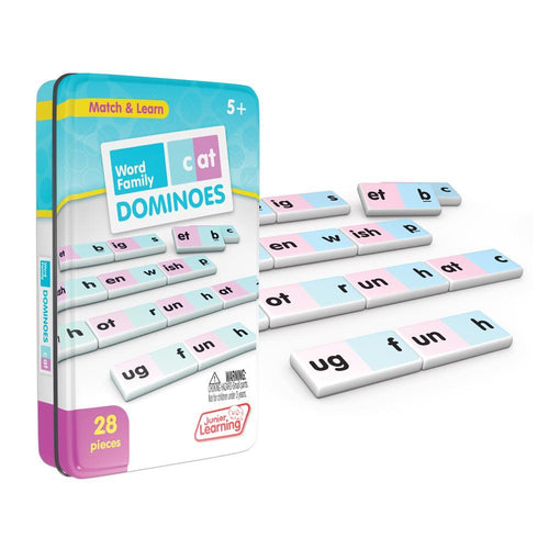 Junior Learning JL480 Word Family Dominoes tin and pieces