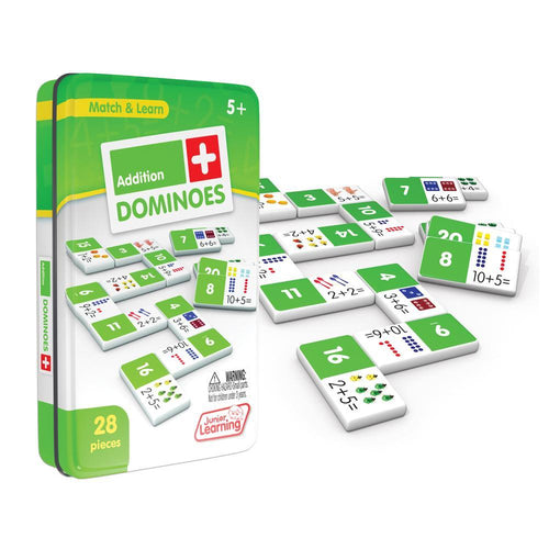 Junior Learning JL481 Match & Learn Addition Dominoes tin and pieces