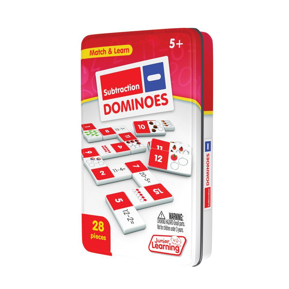 Junior Learning JL482 Subtraction Dominoes tin angled left