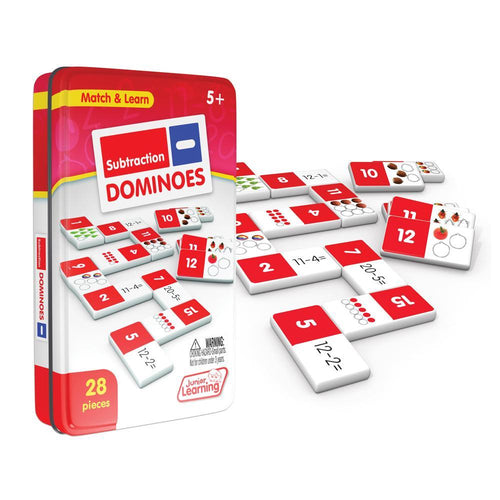 Junior Learning JL482 Subtraction Dominoes tin and pieces