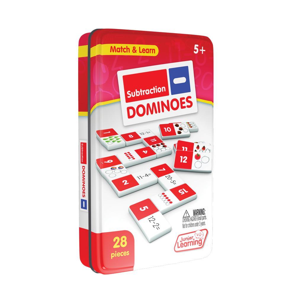 Junior Learning JL482 Subtraction Dominoes tin angled right