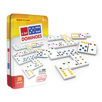 Junior Learning JL484 6 Dot Dominoes tin and domino