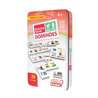 Junior Learning JL490 Rhyming Words Dominoes tin angled left