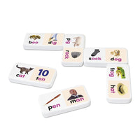 Junior Learning JL490 Rhyming Words Dominoes pieces close up