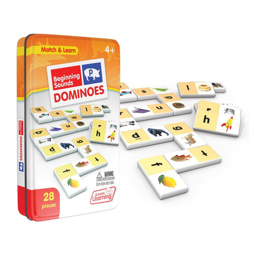 Junior Learning JL492 Beginning Sounds Dominoes tin and pieces