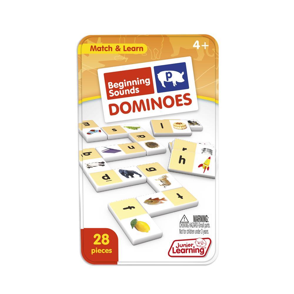 Junior Learning JL492 Beginning Sounds Dominoes tin faced front