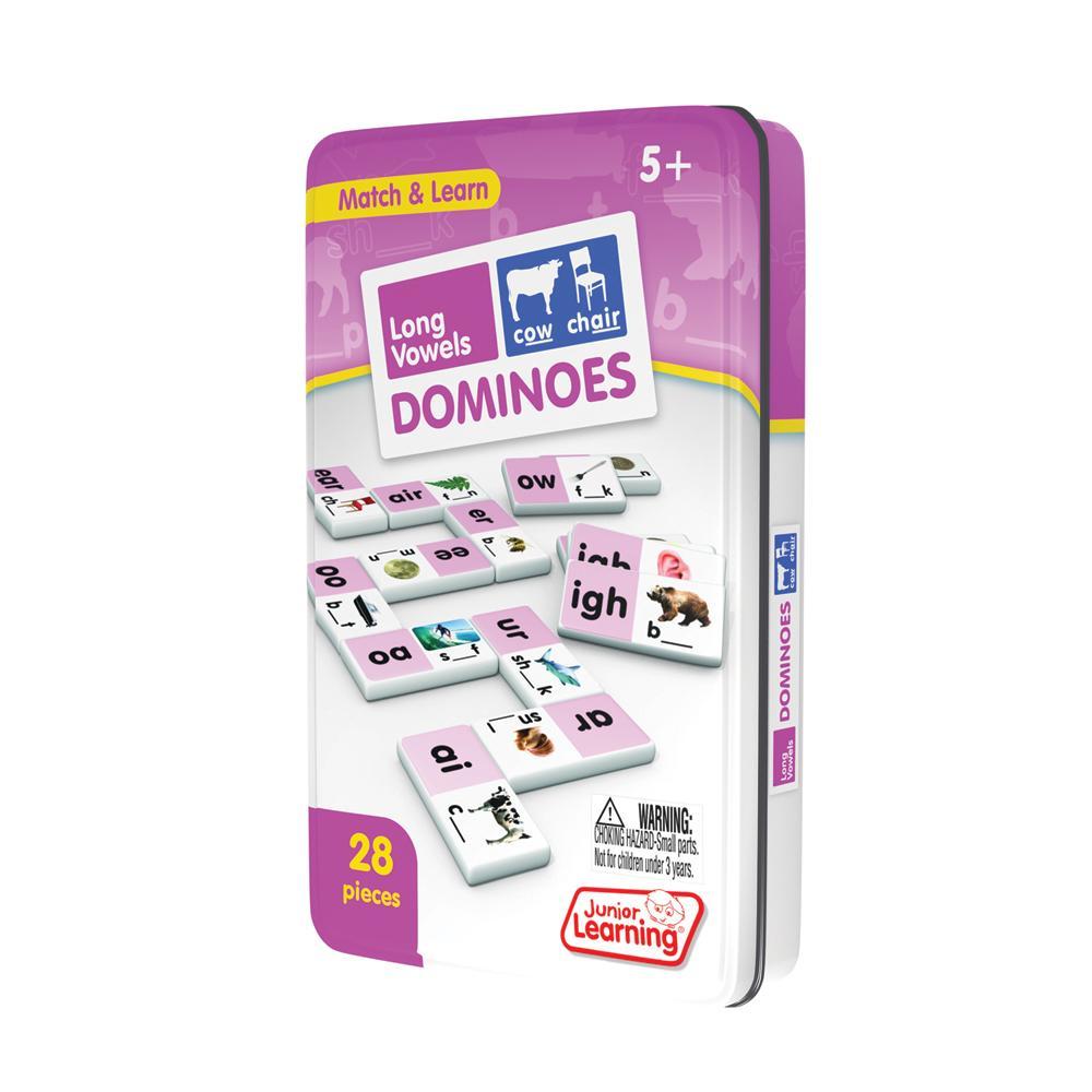 Junior Learning JL495 Long Vowels Dominoes tin angled left