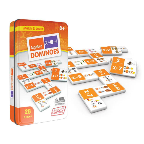 Junior Learning JL497 Match & Learn Algebra Dominoes tin and pieces