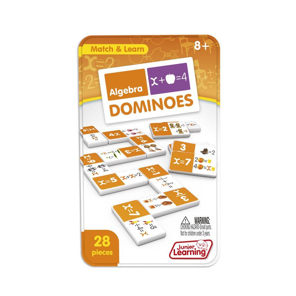 Junior Learning JL497 Match & Learn Algebra Dominoes tin faced front