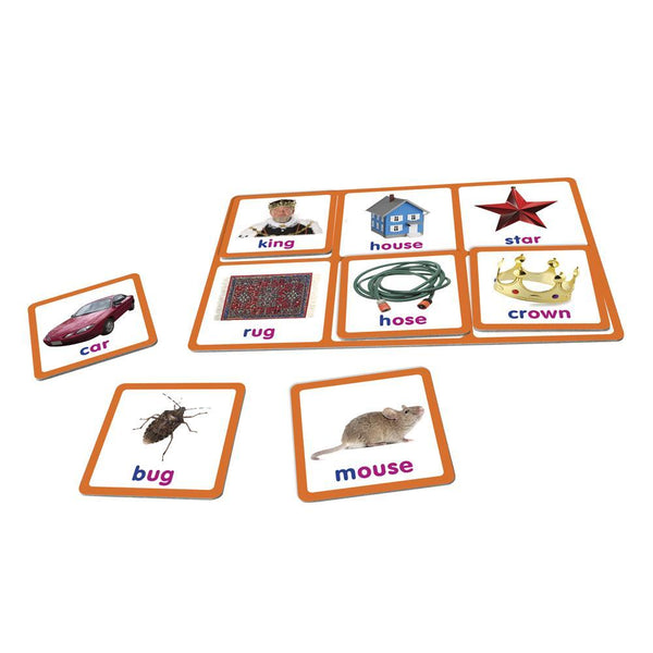 Junior Learning JL543 Pädagogisches Bingo – Reim-Bingo Lernspiel, 4 Spielbretter & 24 Karten, Ab 4 Jahren