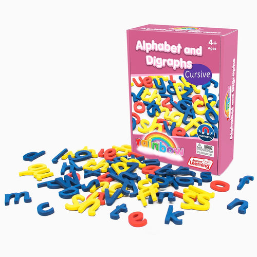 Junior Learning JL603 Rainbow Alphabet and Digraphs Cursive box and pieces