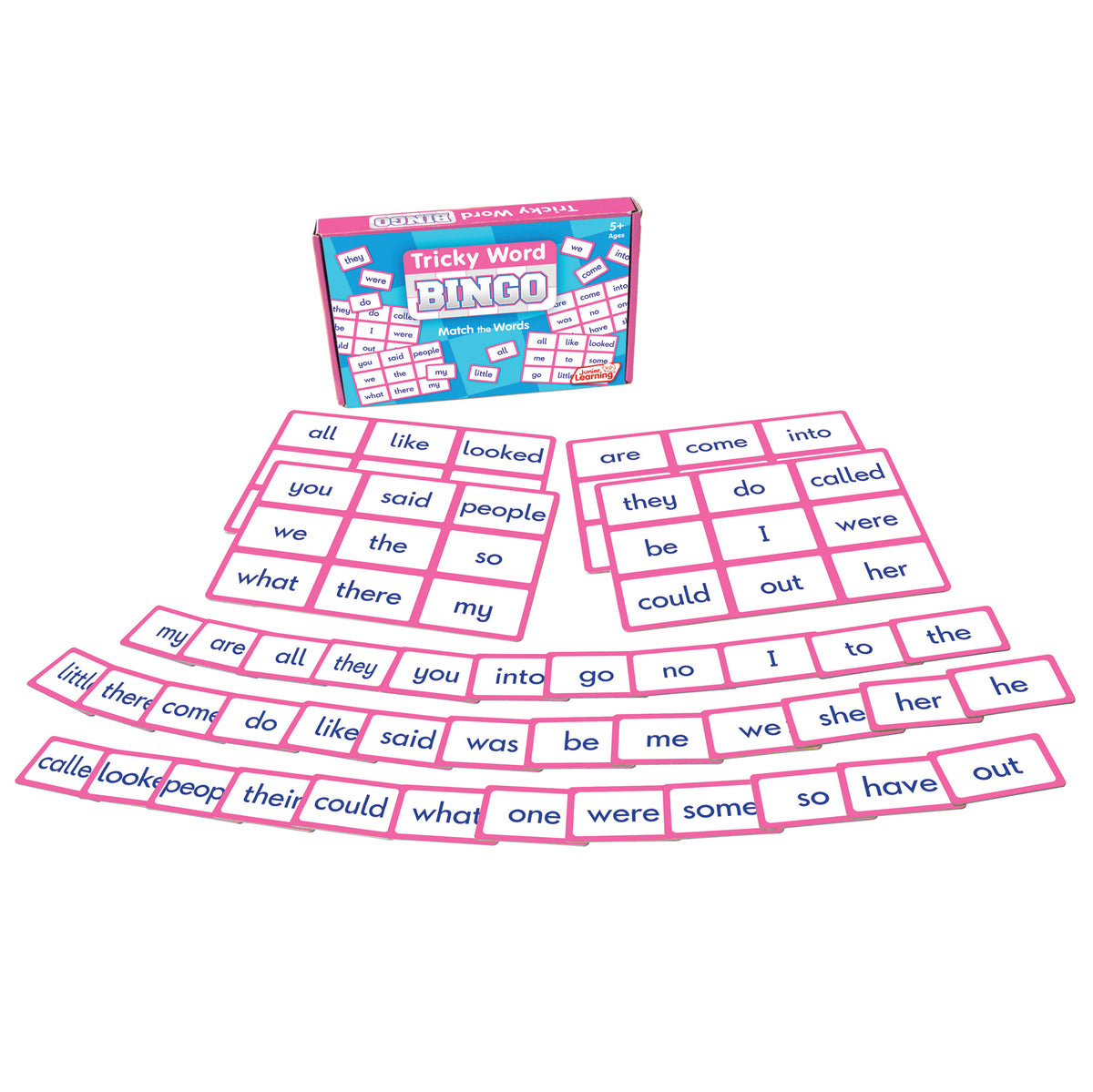 Junior Learning JL648 Tricky Word Bingo box and content