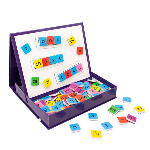 Junior Learning JL654 Rainbow Phonics Tiles write and wipe and pieces close up