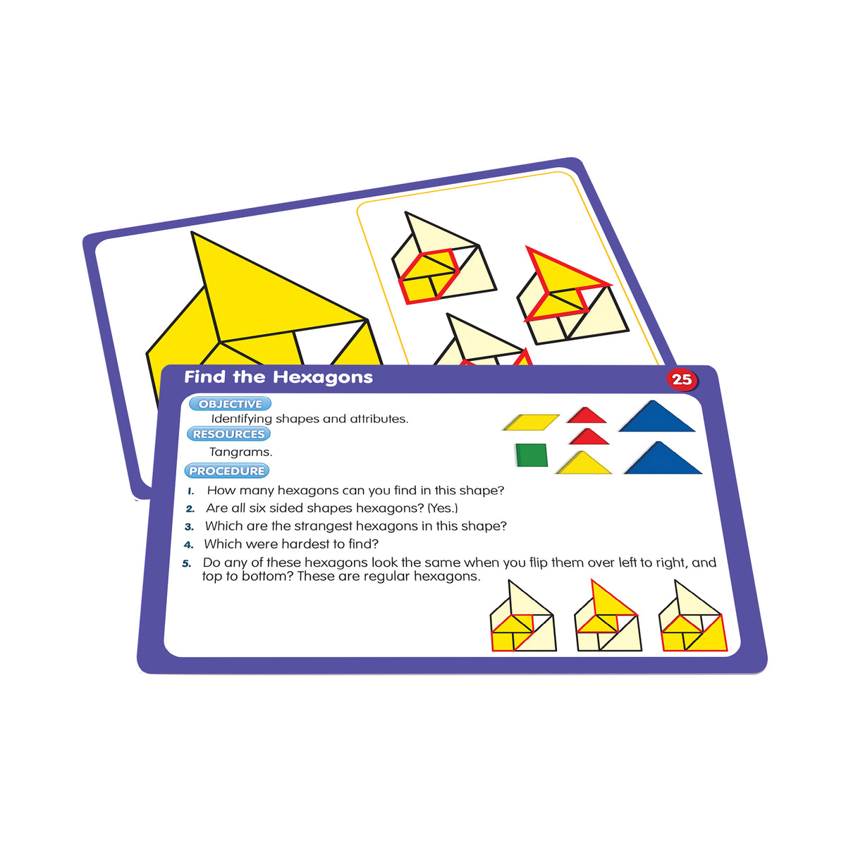 Junior Learning JL659 50 Tangram Activities cards front and back close up
