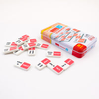 Junior Learning JL664 Contraction Dominoes tin and pieces angled flat