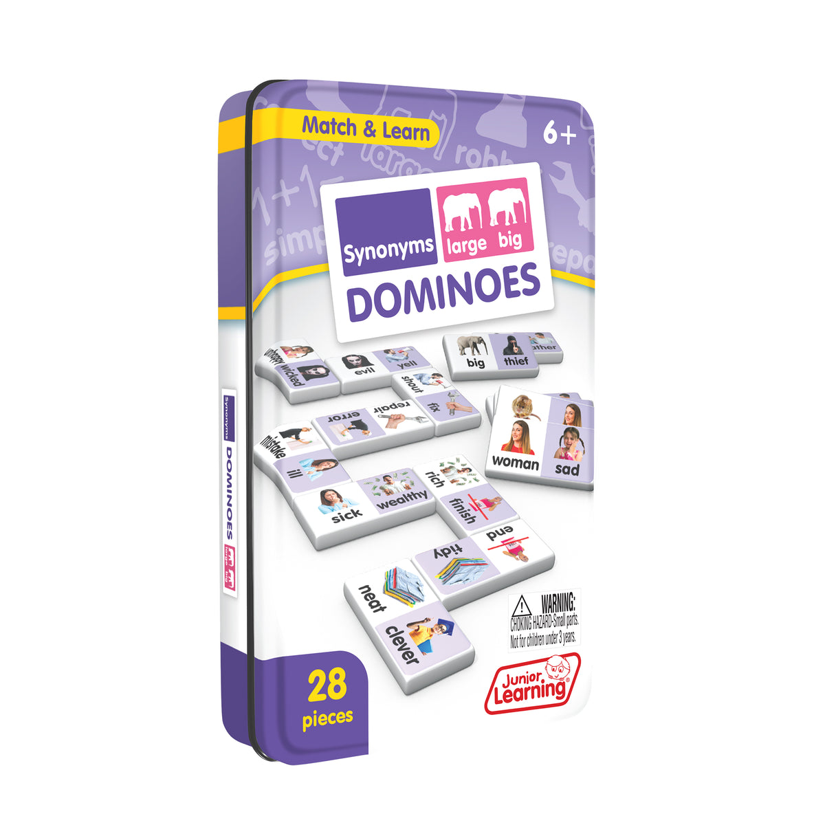 Junior Learning JL665 Synonyms Dominoes tin angled right